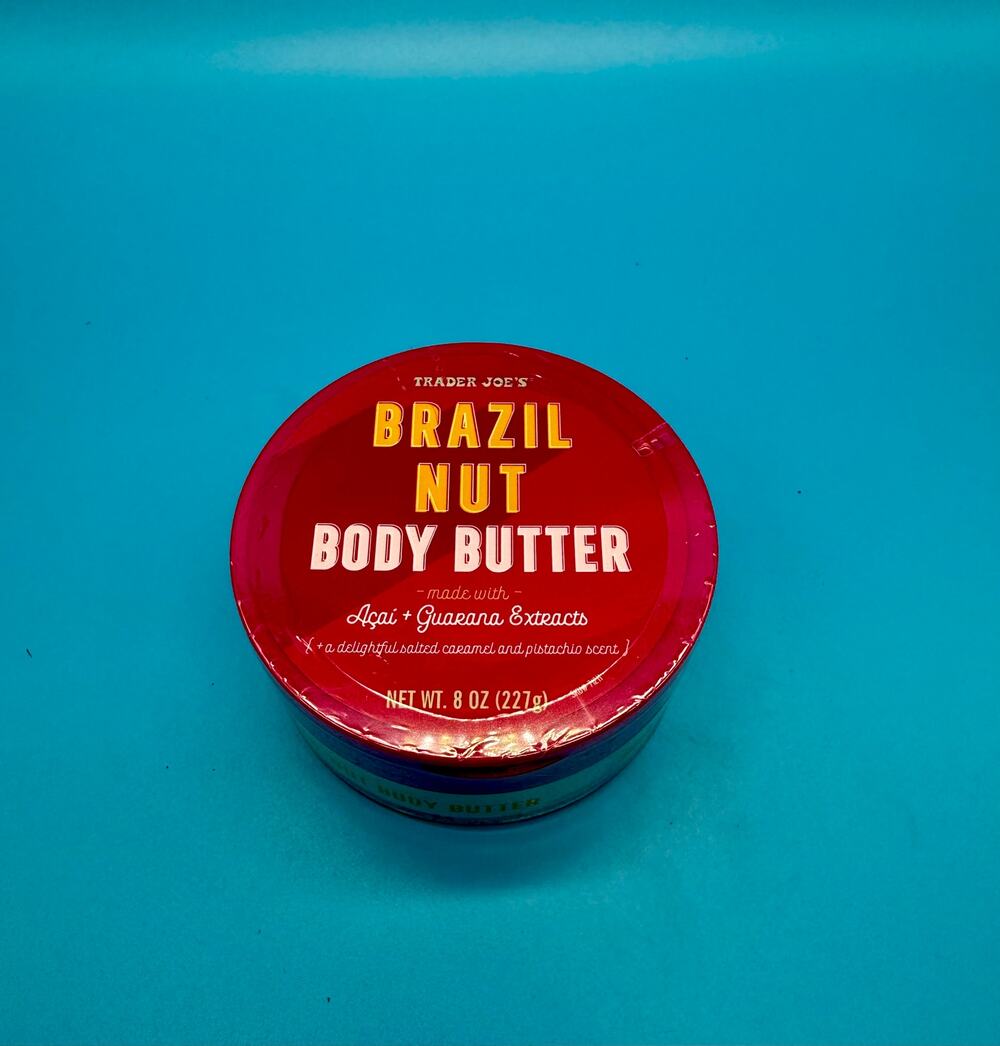 Trader Joe's Brazil Nut Body Butter 8 oz Acai Guarana Salted Caramel Pistachio